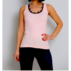 Casual Tank Top with Lace Accent